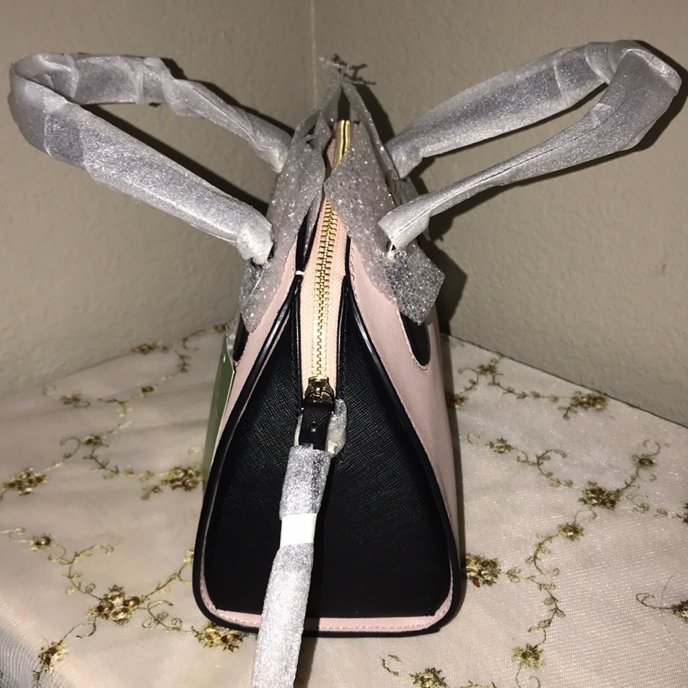 NWT Kate Spade pale pink & black mini satchel - Picture 5 of 8